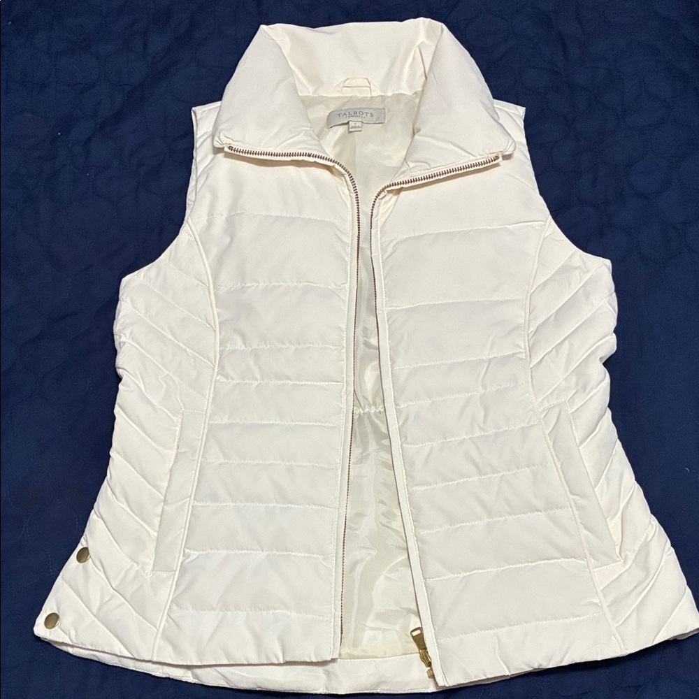 Talbots Ivory Quilted Vest